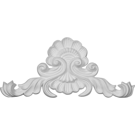 Ekena Millwork 13 1/2"W  x 5 3/4"H x 1/2"P Edwards Sunflower and Leaves Onlay with Scrolls ONL13X05X01ED